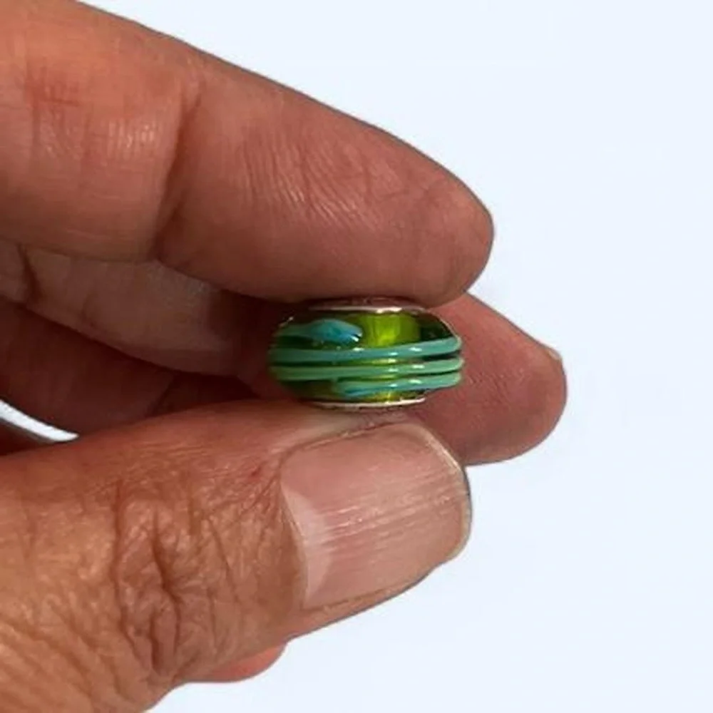 Pandora Murano Glass Green and Blue Charm - Picture 5 of 9